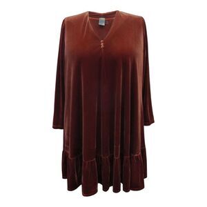 TAYLOR WOMAN Womens Brown Pullover Long Sleeve Knee Length Shift Dress Plus 16W